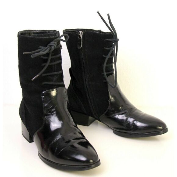 ALEXANDER WANG LACE UP BLACK GENUINE SUEDE LEATHER LOW HEEL ANKLE BOOTS SHOES 36 - Picture 5 of 12